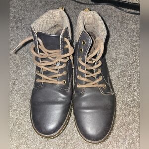 Dr. Martens Black and Brown Leather Boots